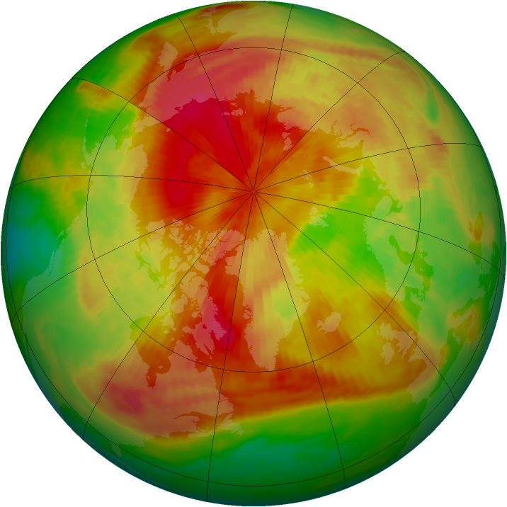 Arctic ozone map for 12 April 1989